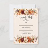 Rustikale Herbst-Blumenhochzeit RSVP Karte (Vorderseite)