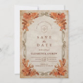 Rustikale Herbst-Blumenhochzeit Save The Date (Vorderseite)