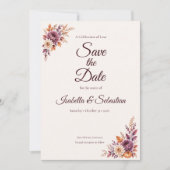 Rustikale Herbst-Blumenhochzeit Save The Date (Vorderseite)