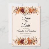Rustikale Herbst-Blumenhochzeit Save The Date (Vorderseite)