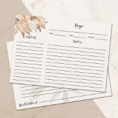 Rustikale Herbst-Blumenrezeptkarten Einladung