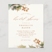 Rustikale Herbst Budget Brautdusche Einladung (Vorderseite)
