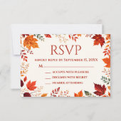 Rustikale Herbst-Eichen-und Orange-Blätter RSVP Karte (Vorderseite)