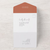 Rustikale Herbst-Florals-Script-Hochzeit All In One Einladung (Außenbereich)