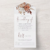 Rustikale Herbst-Florals-Script-Hochzeit All In One Einladung (Innen Boden)
