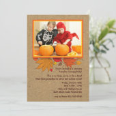 Rustikale Herbst-Foto-Halloween-Einladung Einladung (Stehend Vorderseite)