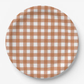 Rustikale Herbst-Gingham-Dinnerparty Pappteller (Vorderseite)
