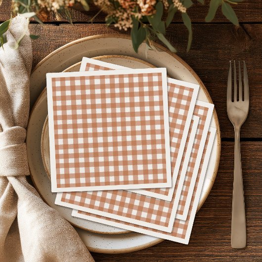 Rustikale Herbst-Gingham-Dinnerparty Serviette