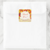 Rustikale Herbst-Gold-Ahorn-Herbstlaube | Danke Quadratischer Aufkleber (Tasche)