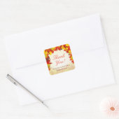 Rustikale Herbst-Gold-Ahorn-Herbstlaube | Danke Quadratischer Aufkleber (Umschlag)