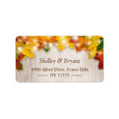 Rustikale Herbst Gold Maple Blätter String Lights Adressaufkleber (Vorne)