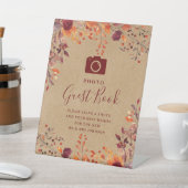 Rustikale Herbst-Herbst-Foto-Gästebüchse Sockelschild (In SItu)