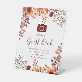 Rustikale Herbst-Herbst-Foto-Gästebüchse Sockelschild