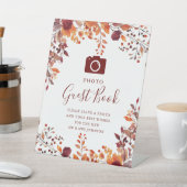Rustikale Herbst-Herbst-Foto-Gästebüchse Sockelschild (In SItu)