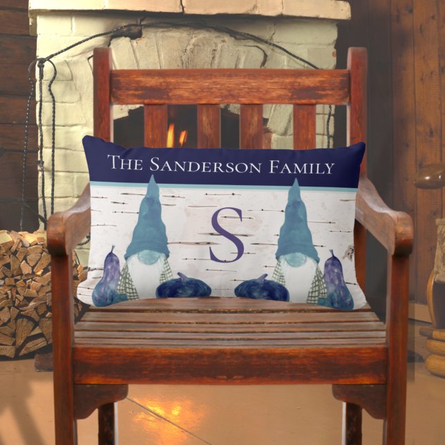 Rustikale Herbst Herbst Navy Dusty Blauer Kürbis Lendenkissen (Von Creator hochgeladen)