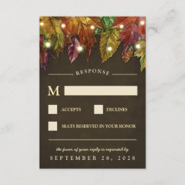 Rustikale Herbst-Herbstleaves Hochzeitskarten RSVP
