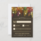 Rustikale Herbst-Herbstleaves Hochzeitskarten RSVP (Vorderseite)