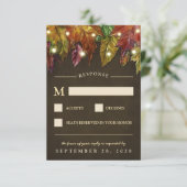 Rustikale Herbst-Herbstleaves Hochzeitskarten RSVP (Stehend Vorderseite)