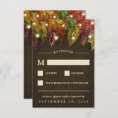 Rustikale Herbst-Herbstleaves Hochzeitskarten RSVP (Vorne/Hinten)