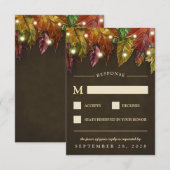 Rustikale Herbst-Herbstleaves Hochzeitskarten RSVP Karte (Vorne/Hinten)