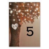 Rustikale Herbst-Herz-Baum-Hochzeit Tischnummer (Rückseite)