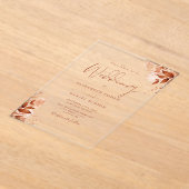Rustikale Herbst-Hochzeit im Floral-Script-Stil Acryleinladungen (Ablage )
