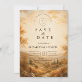 Rustikale Herbst-Hochzeit im Freien Save The Date (Vorderseite)