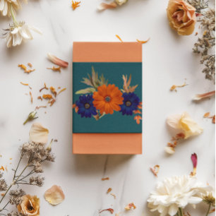 Rustikale Herbst-Hochzeit in Orange und Marineblau Einladungsbanderole