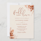 Rustikale Herbst-Hochzeit mit floralem QR-Code Einladung (Vorderseite)