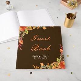 Rustikale Herbst-Hochzeit mit Laub Gästebuch