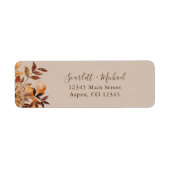 Rustikale Herbst-Hochzeit-Rücksendeadresse (Vorne)