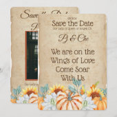 Rustikale Herbst-Hochzeit Save The Date (Vorne/Hinten)