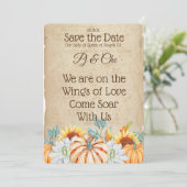Rustikale Herbst-Hochzeit Save The Date (Stehend Vorderseite)
