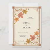 Rustikale Herbst-Hochzeitseinladungsvorlage Einladung (Vorderseite)