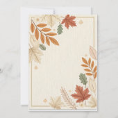 Rustikale Herbst-Hochzeitseinladungsvorlage Einladung (Rückseite)