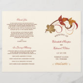 Rustikale Herbst-Hochzeitsprogramme mit fallenden (Vorderseite)