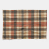 Rustikale Herbst-Klassik-Karo-Rost-Creme-Schwarz Geschirrtuch (Horizontal)