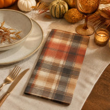 Rustikale Herbst-Klassik-Karo Rust Creme Schwarz