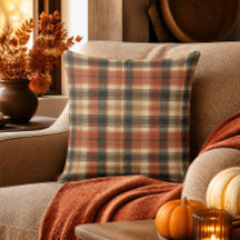 Rustikale Herbst-Klassik-Karodecke Rust Creme Schw