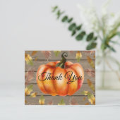 Rustikale Herbst-Kürbis-Orange-Dankeskarten Dankeskarte (Stehend Vorderseite)