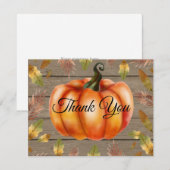Rustikale Herbst-Kürbis-Orange-Dankeskarten Dankeskarte (Vorne/Hinten)
