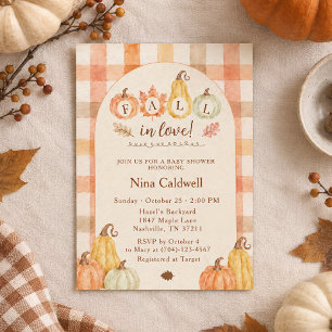 Rustikale Herbst-Liebes-Pumpkin-Baby-Party Einladung