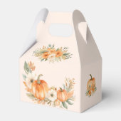 Rustikale Herbst-Orange-Kürbis-Baby-Party Geschenkschachtel (Rückseite)