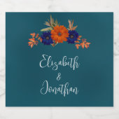 Rustikale Herbst-Orangenblauer Blumenhochzeit Bierflaschenetikett (Einzelnes Label)