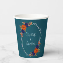 Rustikale Herbst-Orangenblauer Blumenhochzeit