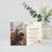 Rustikale Herbst-Orangenpumpen & Blume Ankündigungspostkarte (Stehend Vorderseite)