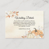 Rustikale Herbst-Orangenpumpen & Blume Begleitkarte (Vorderseite)