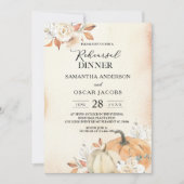 Rustikale Herbst-Orangenpumpen & Blume Einladung (Vorderseite)