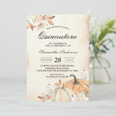 Rustikale Herbst-Orangenpumpen & Blume Einladung (Stehend Vorderseite)