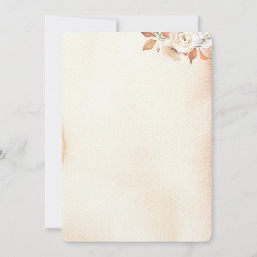 Rustikale Herbst-Orangenpumpen & Blume Einladung (Rückseite)